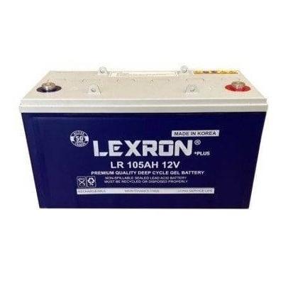 LEXRON Jel Akü, Güneş Enerji Aküsü, Solar Jel Akü, 12V 105 AH Jel Akü